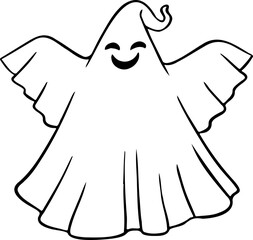 hand drawn ghost illustration.