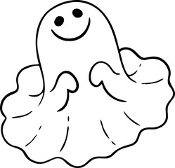 hand drawn ghost illustration.