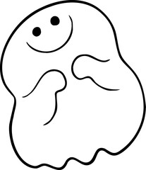 hand drawn ghost illustration.