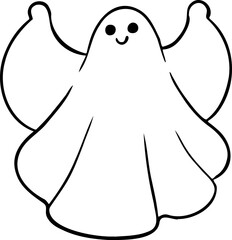 hand drawn ghost illustration.