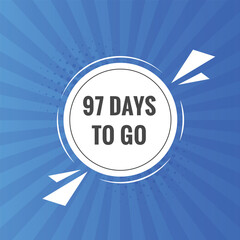 97 days to go countdown template. 97 day Countdown left days banner design
