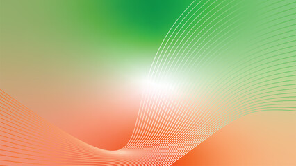 orange white green tech wavy lines abstract gradient background 