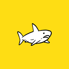 Great White Shark, Hand-Drawn. - Vector