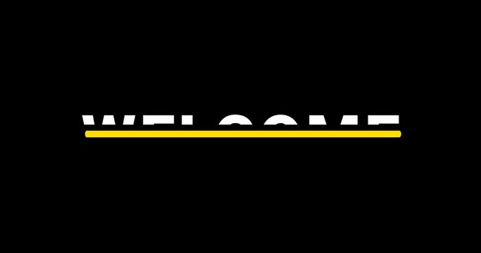 Welcome to my Channel text animation on the black alpha channel. Great for opening video channel. Transparent background
