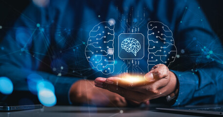 artificial intelligence, ai, innovation, technology, neural, future, businessman, machine learning,...