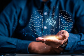artificial intelligence, ai, innovation, technology, neural, future, businessman, machine learning,...