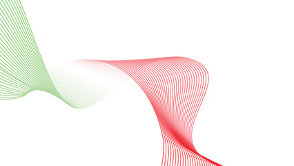 abstract wavy tech lines isolated red white green flag colour gradient background © Dipak