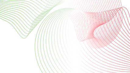 abstract wavy tech lines isolated red white green flag colour gradient background © Dipak