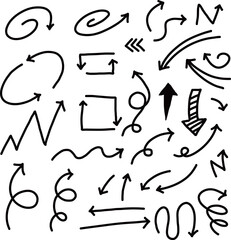 set of hand drawn arrows