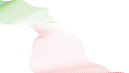 abstract wavy tech lines isolated red white green flag colour gradient background © Dipak