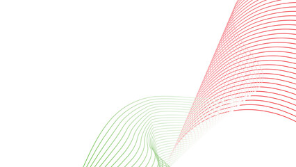 abstract wavy tech lines isolated red white green flag colour gradient background © Dipak