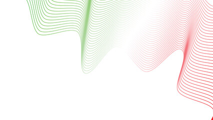 abstract wavy tech lines isolated red white green flag colour gradient background © Dipak