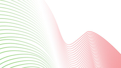 abstract wavy tech lines isolated red white green flag colour gradient background © Dipak