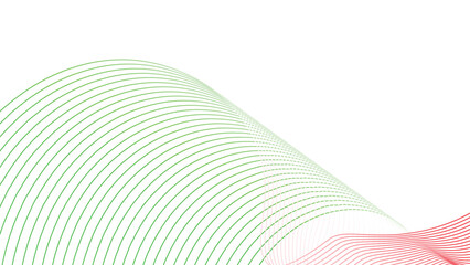 abstract wavy tech lines isolated red white green flag colour gradient background © Dipak