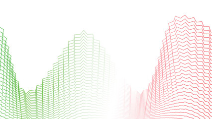 abstract wavy tech lines isolated red white green flag colour gradient background © Dipak