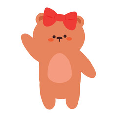 hand drawing cartoon bear sticker. cute animal drawing for icon