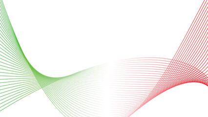 abstract wavy tech lines isolated red white green flag colour gradient background © Dipak