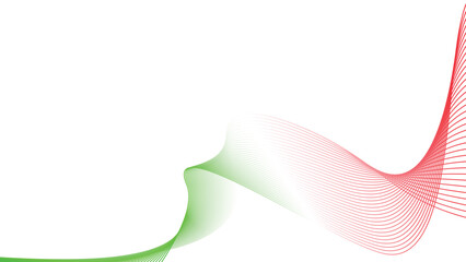 abstract wavy tech lines isolated red white green flag colour gradient background © Dipak