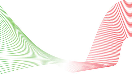 abstract wavy tech lines isolated red white green flag colour gradient background © Dipak