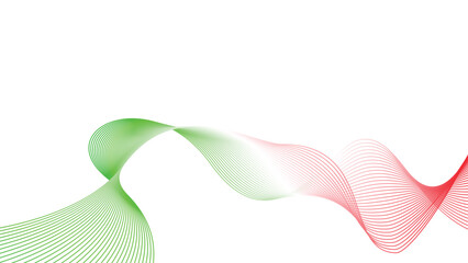 abstract wavy tech lines isolated red white green flag colour gradient background © Dipak