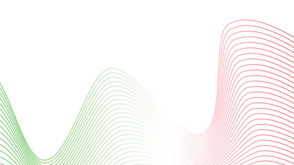 abstract wavy tech lines isolated red white green flag colour gradient background © Dipak