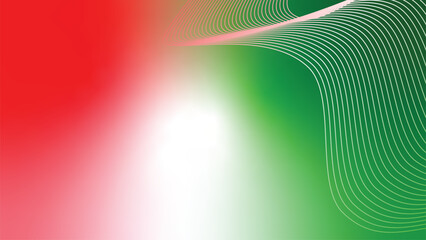 abstract wavy tech lines red white green flag colour gradient background © Dipak