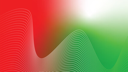 abstract wavy tech lines red white green flag colour gradient background © Dipak