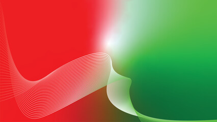 abstract wavy tech lines red white green flag colour gradient background © Dipak