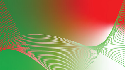 abstract wavy tech lines red white green flag colour gradient background © Dipak
