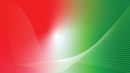 abstract wavy tech lines red white green flag colour gradient background © Dipak