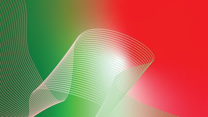 abstract wavy tech lines red white green flag colour gradient background © Dipak