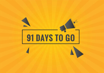 91 days to go countdown template. 91 day Countdown left days banner design
