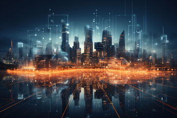 Fototapeta premium Digital Overlay - Innovations and Technology concept.