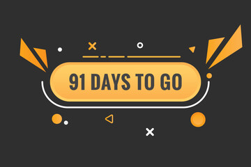 91 days to go countdown template. 91 day Countdown left days banner design
