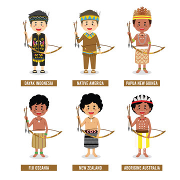 Cartoons of Various Tribes in the World