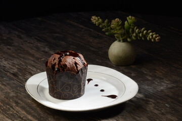 chocolate cake and coffee