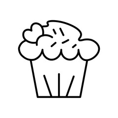 cup cake line icon