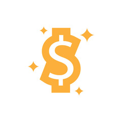 Dollar sign icon design template vector isolated