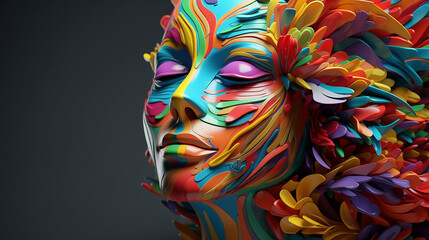 Abstract colorful face