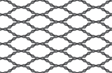 Vector seamless texture with realistic bike chain on white background