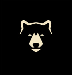 Bear Head Logo Mascot Emblem design. minimalist and simple