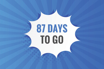 87 days to go countdown template. 87 day Countdown left days banner design
