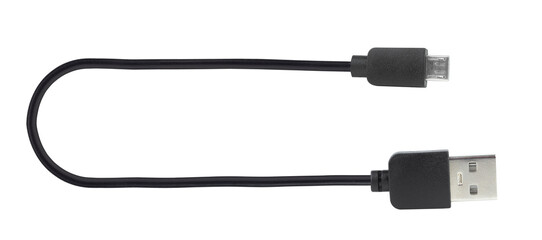 charging cable, USB cable - mini USB, isolated from the background