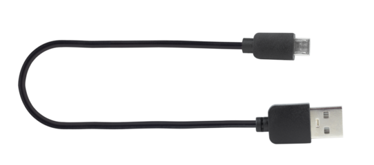 charging cable, USB cable - mini USB, isolated from the background