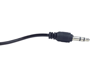 TRRS audio jack, aux cable isolated from background
