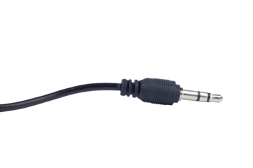 TRRS audio jack, aux cable isolated from background