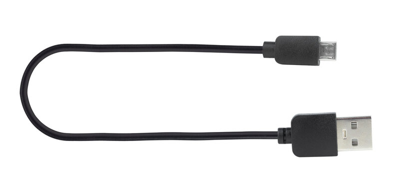 charging cable, USB cable - mini USB, isolated from the background