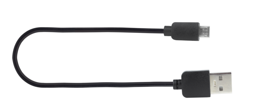 charging cable, USB cable - mini USB, isolated from the background