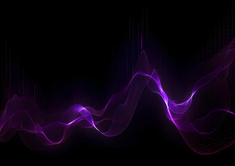Abstract violet vibration lines with black background