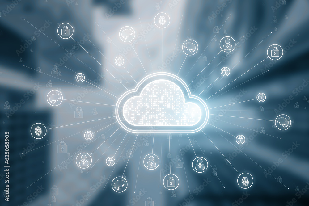 Poster cloud computing and storage technology concept